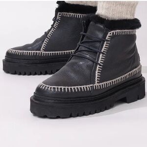 Anthropologie NWT laidback london Argo shearling leather Ankle Boots ❤️🌈